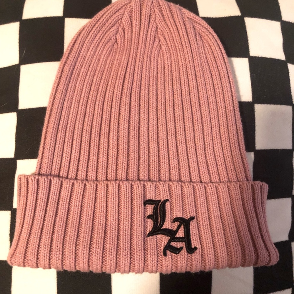 Pink beanie LA unisex